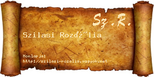 Szilasi Rozália névjegykártya